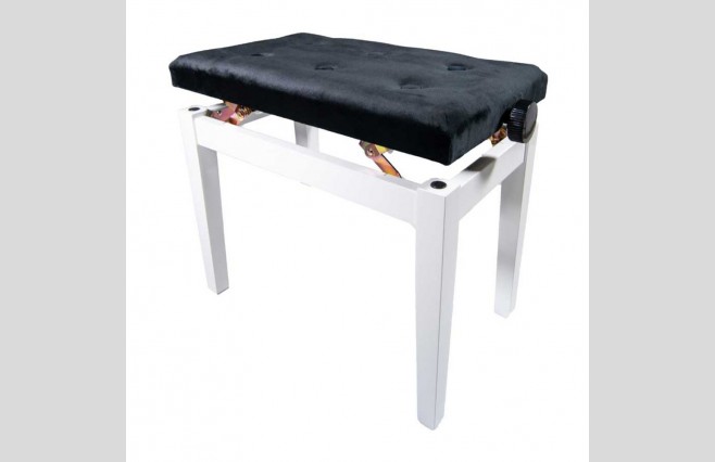 Koda DX15PWH "Sonata" Polished White Adjustable Height Piano Stool - Image 1